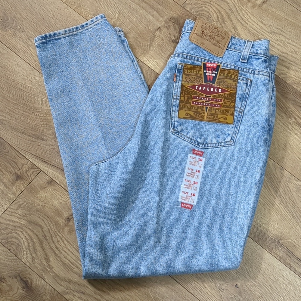 Vintage 912 Levis Tapered Fit Tapered Leg Women Jeans Size 16 Short Orange Tab